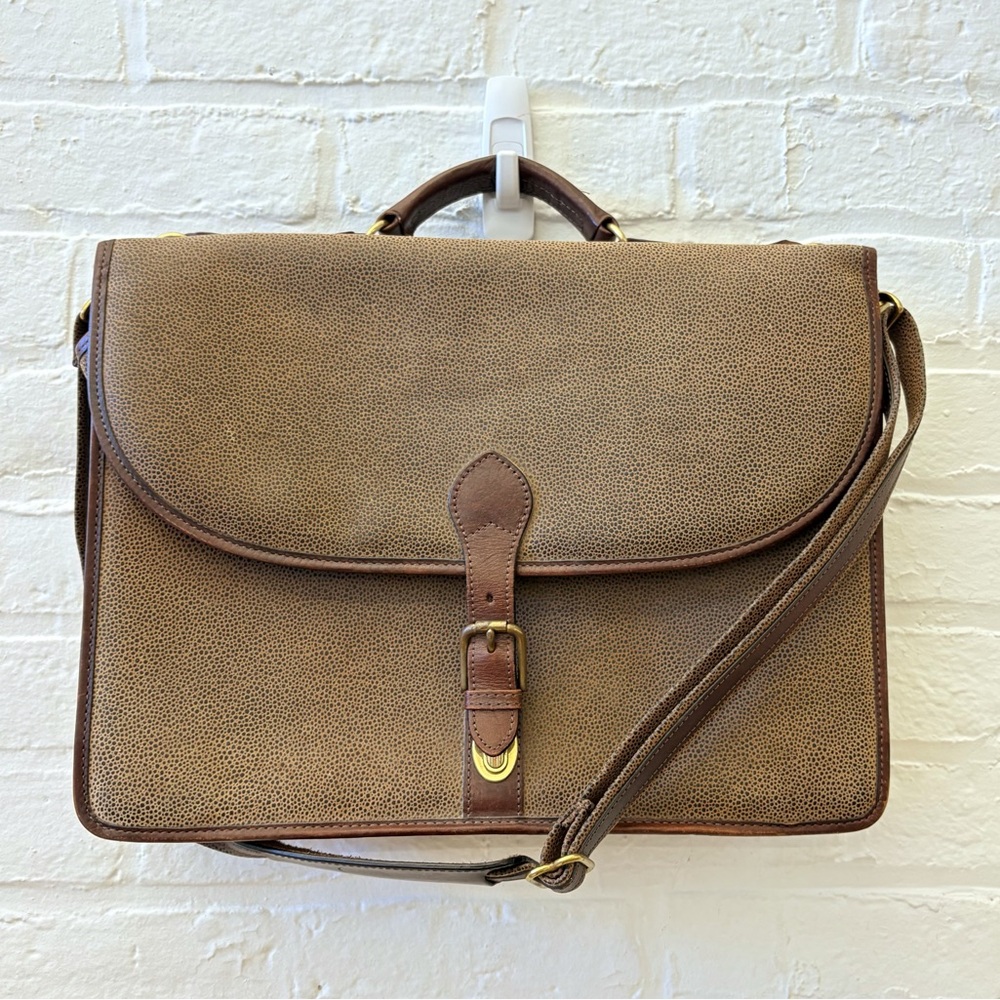 Jack George’s || Pebbled Briefcase Laptop Bag Leather Brown Tan‎